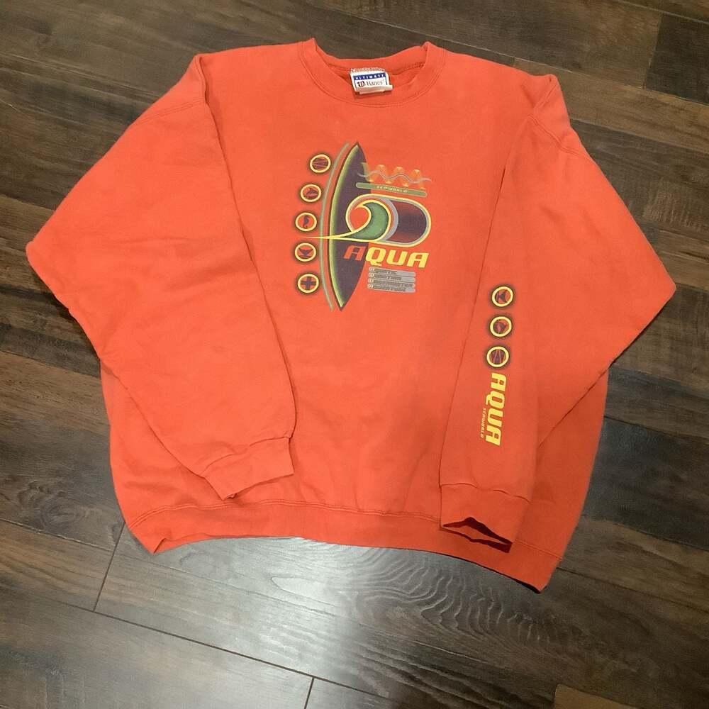 Vintage‎ XL Hanes Ultimate Cotton SeaWorld Aqua Graphic Sweatshirt